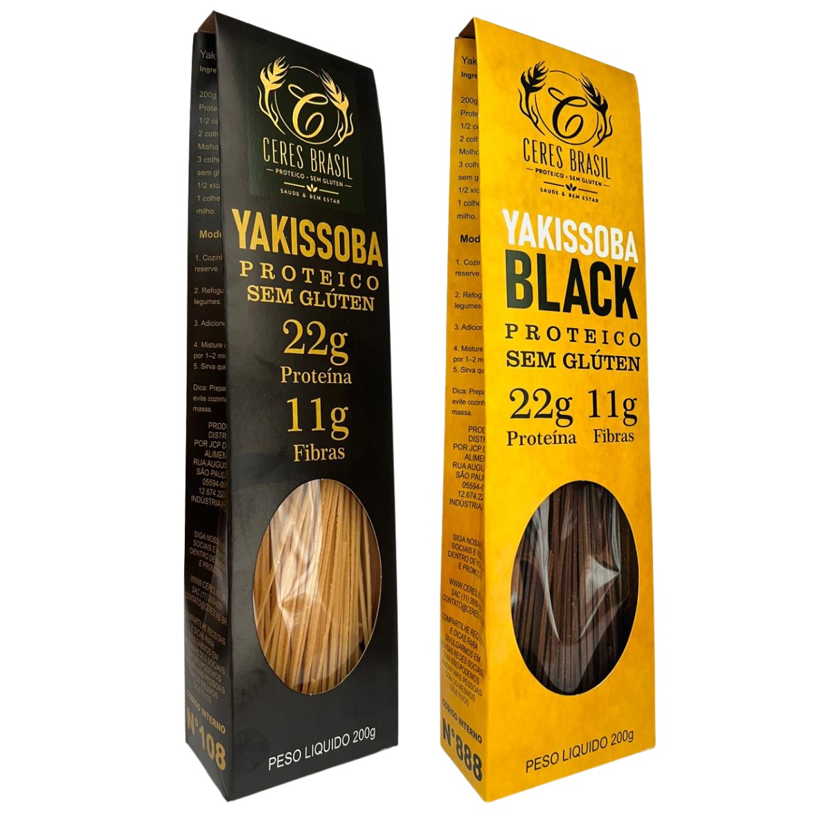 Kit Proteico 2 Sabores Ceres Brasil: Yakissoba e Yakissoba Black, 200g cada
